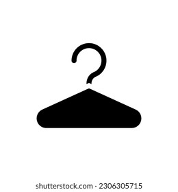 Hanger black glyph ui icon. Keep clothes neat. Boutique inventory. User interface design. Silhouette symbol on white space. Solid pictogram for web, mobile. Isolated vector illustration