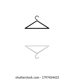 Hanger. Black symbol on white background. Simple illustration. Flat Vector Icon. Mirror Reflection Shadow. Can be used in logo, web, mobile and UI UX project