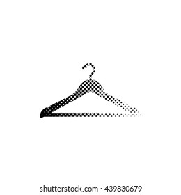 Hanger - black vector icon;  halftone illustration