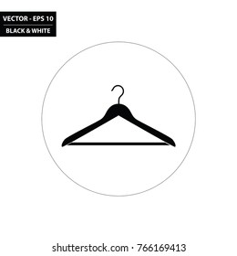 Hanger black and white flat icon. Vector Illustration.