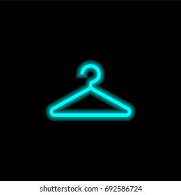 Hanger blue glowing neon ui ux icon. Glowing sign logo vector