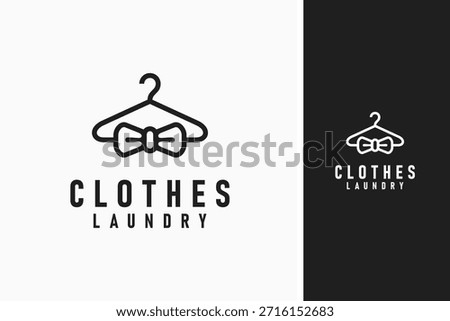 Hanger and bowtie for laundry logo symbol icon design	