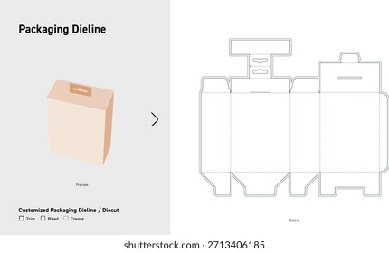 Caja de suspensión de embalaje Dieline Plantilla