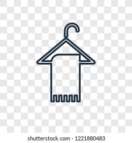 Hanger cleanin concept vector linear icon isolated on transparent background, Hanger cleanin concept transparency concept in outline style