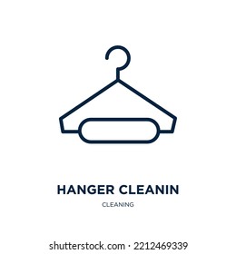 hanger cleanin icon from cleaning collection. Thin linear hanger cleanin, house, hanger outline icon isolated on white background. Line vector hanger cleanin sign, symbol for web and mobile