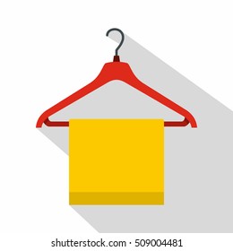 Hanger with cloth icon. Flat illustration of hanger with cloth vector icon for web