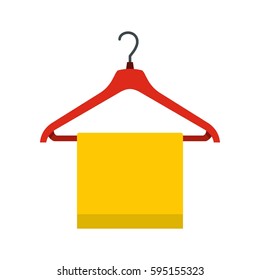 Hanger with cloth icon in flat style isolated on white background vector illustration