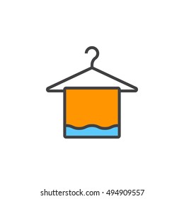 Hanger And Cloth line icon, filled outline vector sign, linear colorful pictogram isolated on white. logo illustration