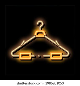 Hanger For Cloth neon light sign vector. Glowing bright icon Hanger For Cloth sign. transparent symbol illustration