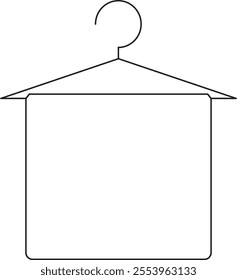 Hanger for clothes with a clean sheet of paper. Hanger with towel icon. 