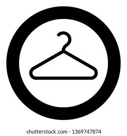 Hanger Clothes hanger icon in circle round black color vector illustration flat style simple image