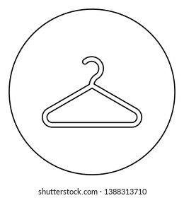 Hanger Clothes hanger icon in circle round outline black
