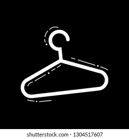 Hanger for clothes on a black background