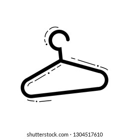 Hanger for clothes on a white background