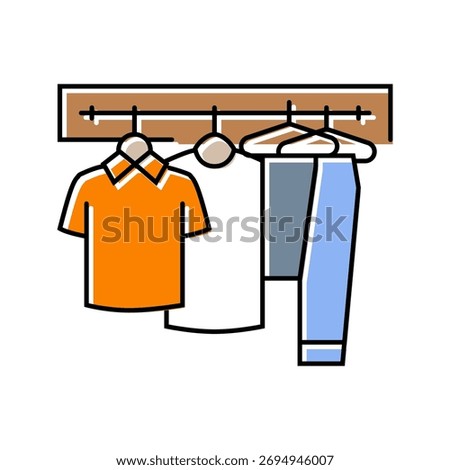 hanger clothes thrift driven fashion color icon vector. hanger clothes thrift driven fashion sign. isolated symbol illustration