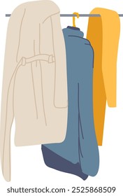 Cabide com ilustração do vetor de roupas