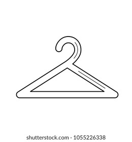 Percha para el icono de línea vectorial de ropa aislado en fondo blanco. Icono de la línea del colgador de ropa para infografía, sitio web o aplicación.