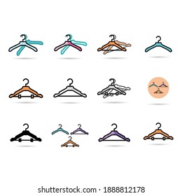Hanger Clothing Icon Set Vector.