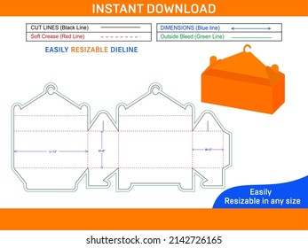 Hanger and cloths packaging box die cut template and 3D vector file