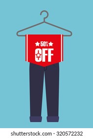 Hanger concept with clothes design, vector illustration 10 eps graphic.