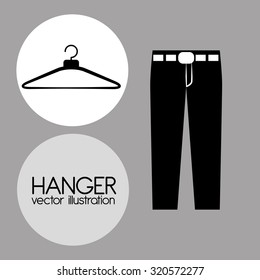 Hanger concept with clothes design, vector illustration 10 eps graphic.