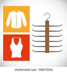Hanger concept with clothes design, vector illustration 10 eps graphic.