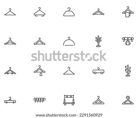 Hanger concept. Collection of modern high quality Hanger line icons. Editable stroke. Premium linear symbol for web sites, flyers, banners, online shops and companies. 