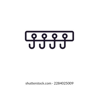 Hanger concept. Modern outline high quality illustration for banners, flyers and web sites. Editable stroke in trendy flat style. Line icon of hanger 