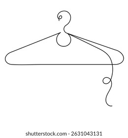 Hanger continuous one line drawing outline vector icon