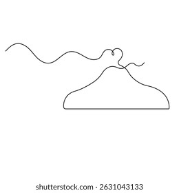 Hanger continuous one line drawing outline vector icon