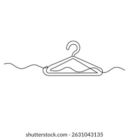 Hanger continuous one line drawing outline vector icon