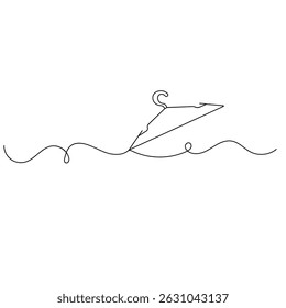 Hanger continuous one line drawing outline vector icon