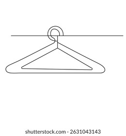 Hanger continuous one line drawing outline vector icon