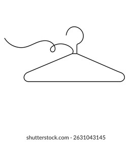 Hanger continuous one line drawing outline vector icon