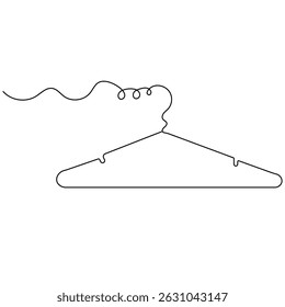 Hanger continuous one line drawing outline vector icon