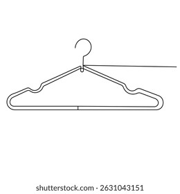 Hanger continuous one line drawing outline vector icon