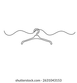 Hanger continuous one line drawing outline vector icon