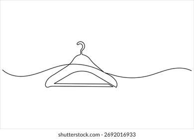 Hanger continuous one line drawing minimalist outline design on white background
