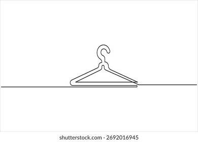 Colgador continuo de una línea de dibujo de diseño de contorno minimalista sobre fondo blanco