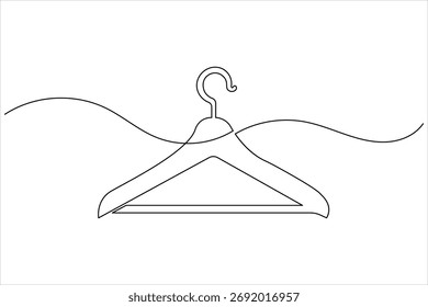 Colgador continuo de una línea de dibujo de diseño de contorno minimalista sobre fondo blanco