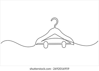 Colgador continuo de una línea de dibujo de diseño de contorno minimalista sobre fondo blanco