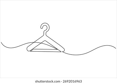 Colgador continuo de una línea de dibujo de diseño de contorno minimalista sobre fondo blanco