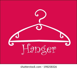 Hanger design over pink background, vector illustration
