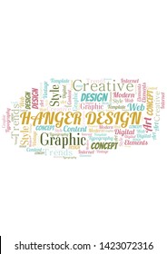 Hanger Design word cloud. Wordcloud made with text only.
