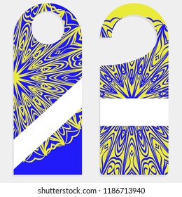 Hanger die cut. Empty shablon with floral mandala ornament.