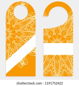 Hanger die cut. Empty shablon with floral mandala ornament.