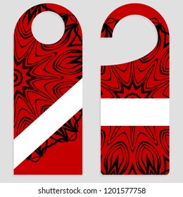 Hanger die cut. Empty shablon with floral mandala ornament.