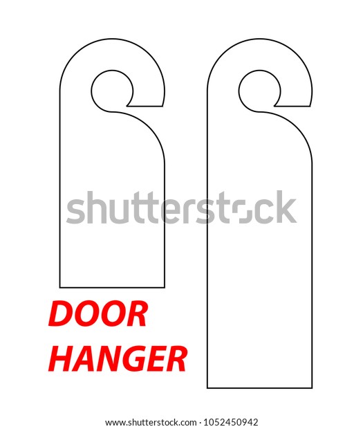 hanger die cut template empty stamp stock vector royalty template for door hanger