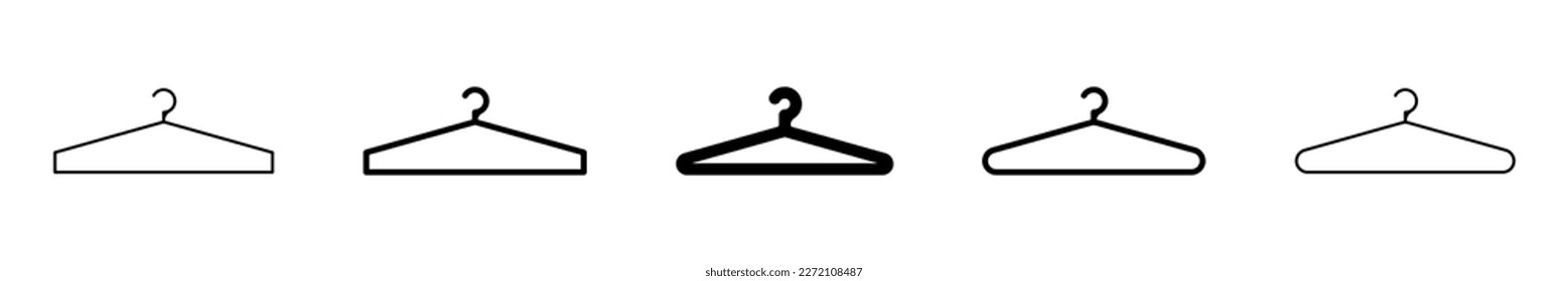 Hanger, equipment for dress and shirt. Coat hanger vector icon. 