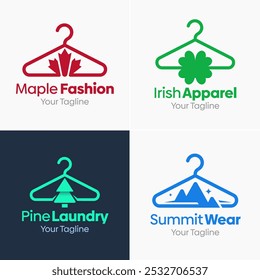 Hanger, Fashion Shape Logo Template Set. Good for Business, Agency, Community and Organization